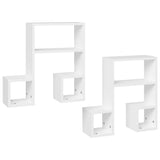 Wall Shelves 2 pcs White 50x15x50 cm Engineered Wood - Front View
