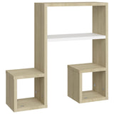 Wall Shelves 2 pcs White and Sonoma Oak 50x15x50 cm Engineered Wood - Top-Down View