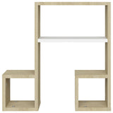 Wall Shelves 2 pcs White and Sonoma Oak 50x15x50 cm Engineered Wood - 45-Degree Angle