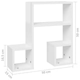 Wall Shelves 2 pcs High Gloss White 50x15x50 cm Engineered Wood - Low Angle