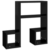 Wall Shelves 2 pcs High Gloss Black 50x15x50 cm Engineered Wood - Top-Down View