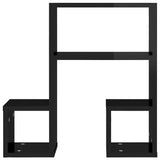 Wall Shelves 2 pcs High Gloss Black 50x15x50 cm Engineered Wood