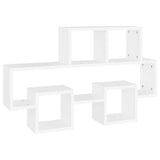 Car-shaped Wall Shelf White 82x15x51 cm Engineered Wood - Front View