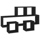 Car-shaped Wall Shelf Black 82x15x51 cm Engineered Wood - Front View