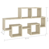 Car-shaped Wall Shelf Sonoma Oak 82x15x51 cm Engineered Wood - Rear View