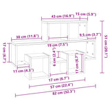 Car-shaped Wall Shelf White & Sonoma Oak 82x15x51 cm Engineered Wood - Close-Up Angle