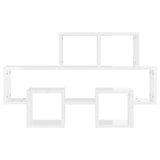 Car-shaped Wall Shelf High Gloss White 82x15x51 cm Engineered Wood - Side View