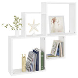 Wall Cube Shelf White 80x15x78.5 cm Engineered Wood - 45-Degree Angle