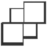 Wall Cube Shelf Black 80x15x78.5 cm Engineered Wood - Side View