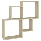 Wall Cube Shelf Sonoma Oak 80x15x78.5 cm Engineered Wood - Front View