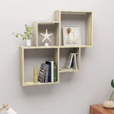 Wall Cube Shelf Sonoma Oak 80x15x78.5 cm Engineered Wood