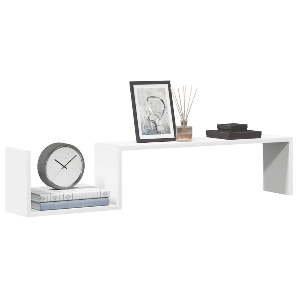 Wall Shelves 2 pcs White 100x15x20 cm Engineered Wood