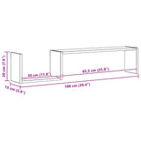 Wall Shelves 2 pcs White 100x15x20 cm Engineered Wood - Low Angle