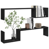 Wall Shelves 2 pcs Black 100x15x20 cm Engineered Wood - Top-Down View