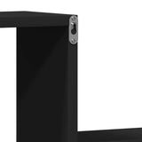 Wall Shelves 2 pcs Black 100x15x20 cm Engineered Wood - Close-Up Angle