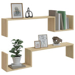Wall Shelves 2 pcs Sonoma Oak 100x15x20 cm Engineered Wood