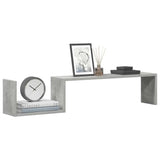 Wall Shelves 2 pcs Concrete Grey 100x15x20 cm Engineered Wood