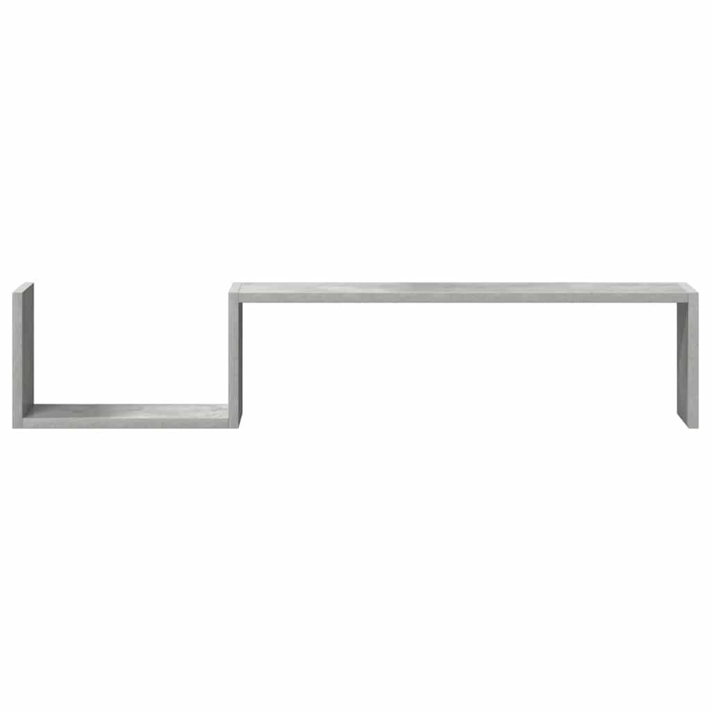 Wall Shelves 2 pcs Concrete Grey 100x15x20 cm Engineered Wood