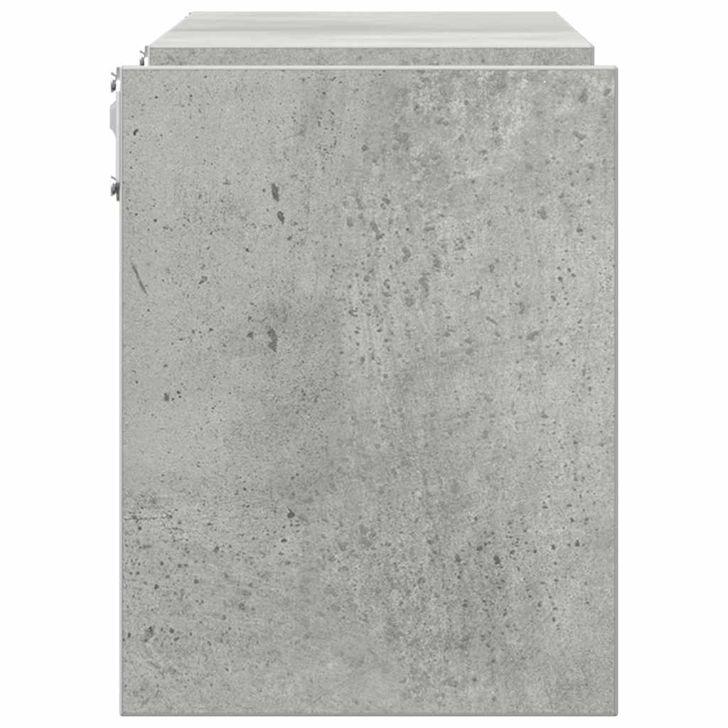 Wall Shelves 2 pcs Concrete Grey 100x15x20 cm Engineered Wood