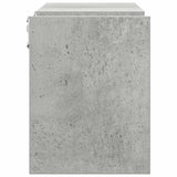 Wall Shelves 2 pcs Concrete Grey 100x15x20 cm Engineered Wood - Rear View