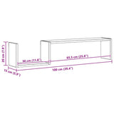 Wall Shelves 2 pcs Concrete Grey 100x15x20 cm Engineered Wood