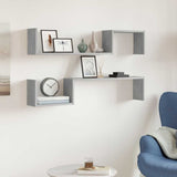 Wall Shelves 2 pcs Concrete Grey 100x15x20 cm Engineered Wood