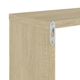 Wall Shelves 2 pcs White and Sonoma Oak 100x15x20 cm Engineered Wood - Close-Up Angle