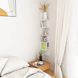 Wall Corner Shelf White 20x20x127.5 cm Engineered Wood - 45-Degree Angle
