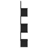 Wall Corner Shelf Black 20x20x127.5 cm Engineered Wood - Side View