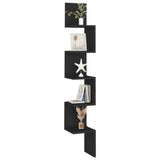Wall Corner Shelf Black 20x20x127.5 cm Engineered Wood - Close-Up Angle