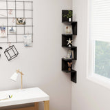 Wall Corner Shelf Black 20x20x127.5 cm Engineered Wood