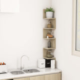 Wall Corner Shelf Sonoma Oak 20x20x127.5 cm Engineered Wood - Rear View