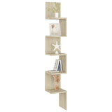 Wall Corner Shelf Sonoma Oak 20x20x127.5 cm Engineered Wood - Close-Up Angle