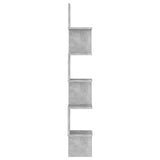 Wall Corner Shelf Concrete Grey 20x20x127.5 cm Engineered Wood - Side View