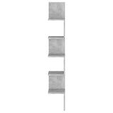 Wall Corner Shelf Concrete Grey 20x20x127.5 cm Engineered Wood