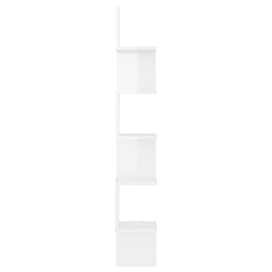 Wall Corner Shelf High Gloss White 20x20x127.5 cm Engineered Wood