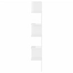 Wall Corner Shelf High Gloss White 20x20x127.5 cm Engineered Wood