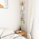 Wall Corner Shelf High Gloss White 20x20x127.5 cm Engineered Wood