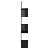 Wall Corner Shelf High Gloss Black 20x20x127.5 cm Engineered Wood - Side View