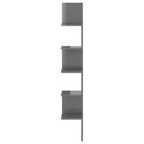 Wall Corner Shelf High Gloss Grey 20x20x127.5 cm Engineered Wood - Top-Down View