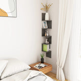 Wall Corner Shelf High Gloss Grey 20x20x127.5 cm Engineered Wood - 45-Degree Angle