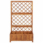 Raised Bed with Trellis 85x38x150 cm Solid Acacia Wood