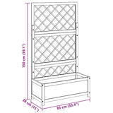 Raised Bed with Trellis 85x38x150 cm Solid Acacia Wood - Extra Image