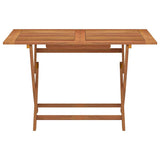 Folding Garden Table 120x70x75 cm Solid Eucalyptus Wood - Front View