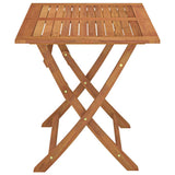 Folding Garden Table 120x70x75 cm Solid Eucalyptus Wood - Side View