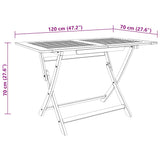 Folding Garden Table 120x70x75 cm Solid Eucalyptus Wood