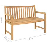 Garden Bench 114 cm Solid Teak Wood