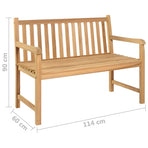 Garden Bench 114 cm Solid Teak Wood