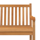 Garden Bench 150 cm Solid Teak Wood - Rear View