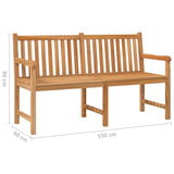 Garden Bench 150 cm Solid Teak Wood - Close-Up Angle